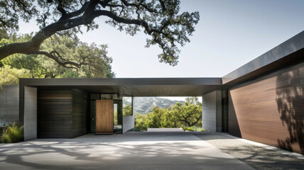 Obraz premium Modern house with empty driveway