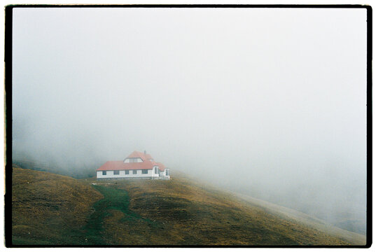 Lonely House Landscape in Mountains