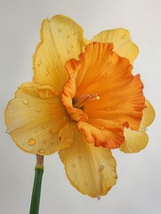 Daffodil on white background. ai generated