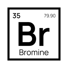 Bromine chemical element of the periodic table. Vector isolated symbol Br