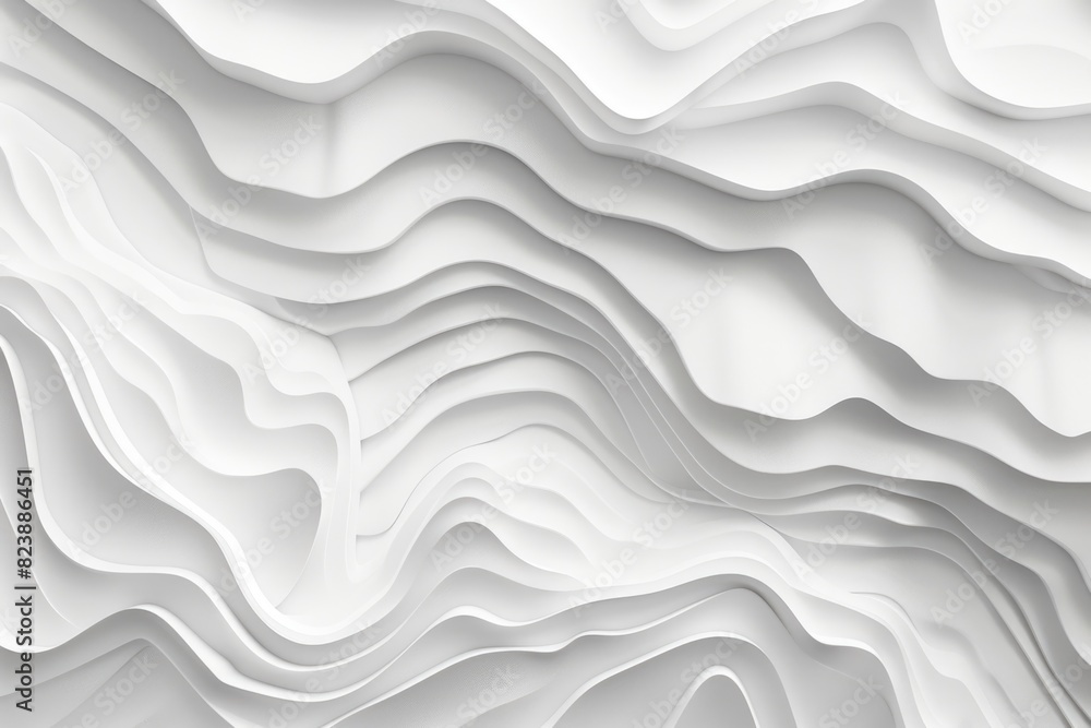 Poster A simple white background with elegant wavy lines, perfect for various design projects