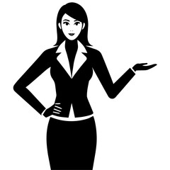 Fototapeta premium A Professional Business woman standing pose vector silhouette, white background (22)