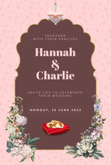 Indian wedding card invitation template
