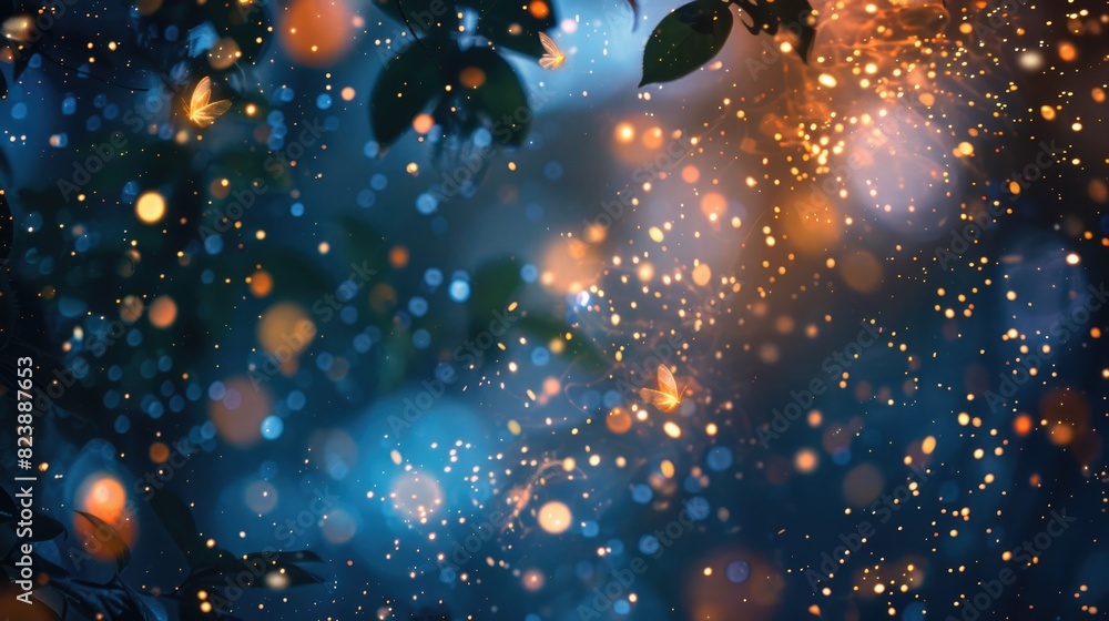 Poster A blurred image of a tree branch in the rain. Suitable for nature and weather concepts
