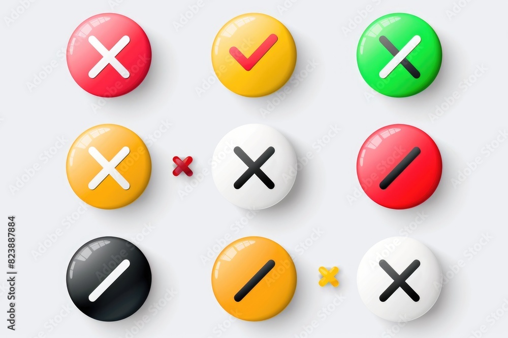 Aufkleber A collection of buttons in various shapes and colors. Perfect for web design projects