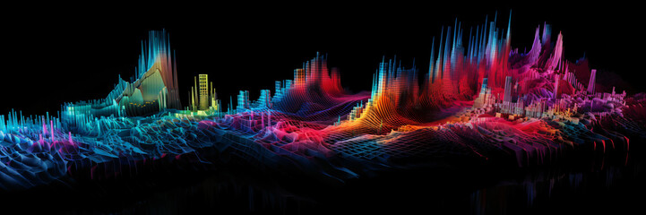 colorful technology wallpaper background - visualization of artificial intelligence