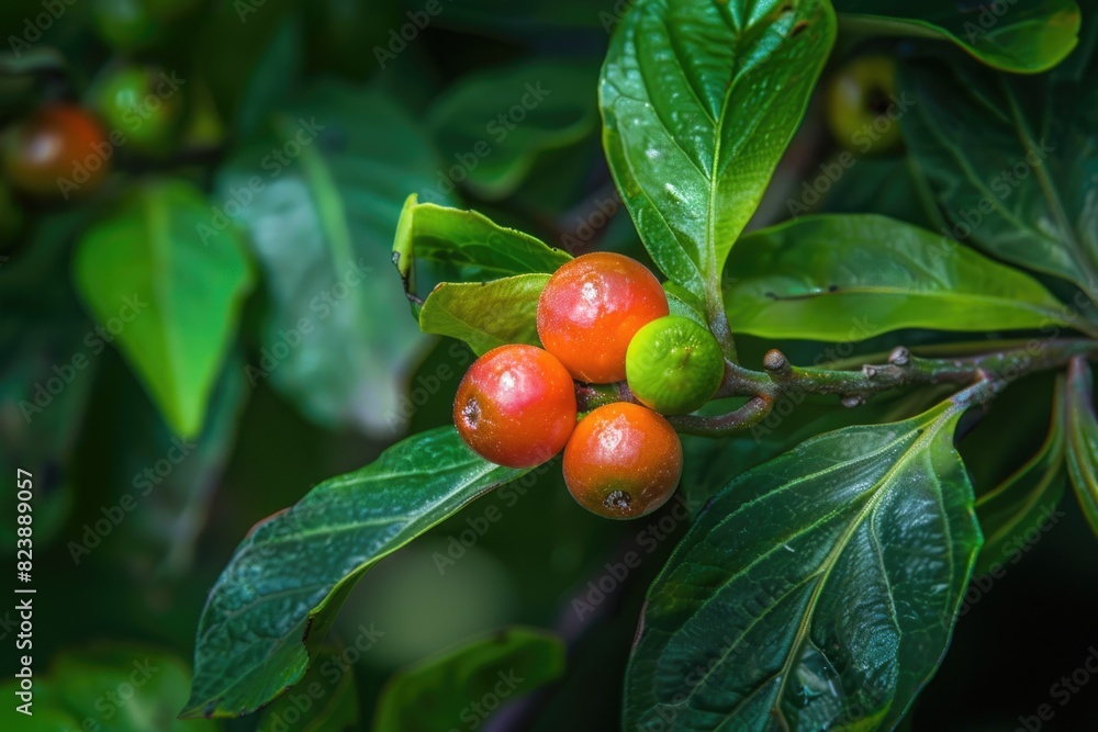 Aufkleber A close up image of a bunch of fruit on a tree. Suitable for various design projects