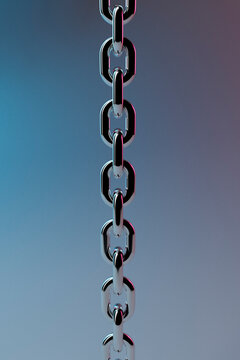Elegant Chrome Chain on Dual-Tone Background