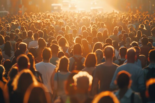 A group of diverse individuals standing in unity. Suitable for various social events and gatherings