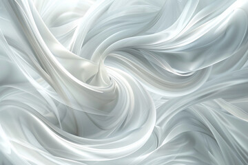 Elegant swirling abstract design in soft shades of white and gray, creating a clean, sophisticated background,