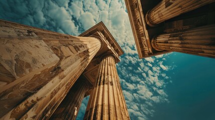 Two adjacent columns standing tall