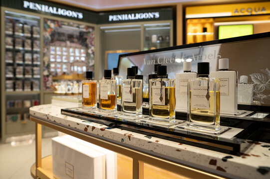 KUALA LUMPUR, MALAYSIA - MARCH 15, 2023: Van Cleef and Arpels perfumes on display in escentials store at Suria KLCC in Kuala Lumpur.