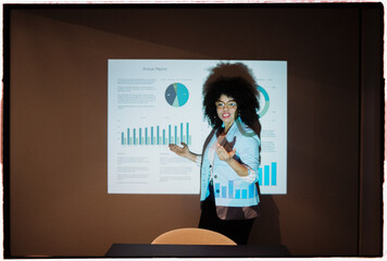 Speaker presenting financial report