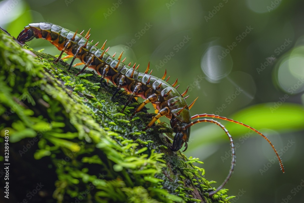 Poster Close up of a bug on a tree, suitable for nature themes
