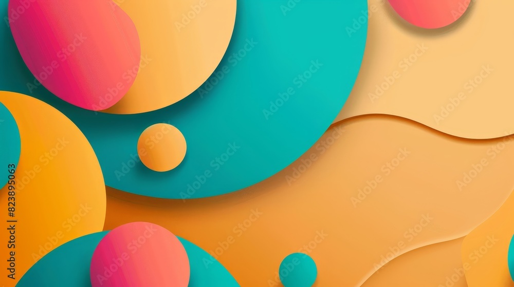 Poster abstract colorful backdrop with 3d shapes - a mesmerizing 3d abstract illustration with overlapping 
