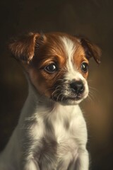 A small dog perched on a table, suitable for pet-related designs