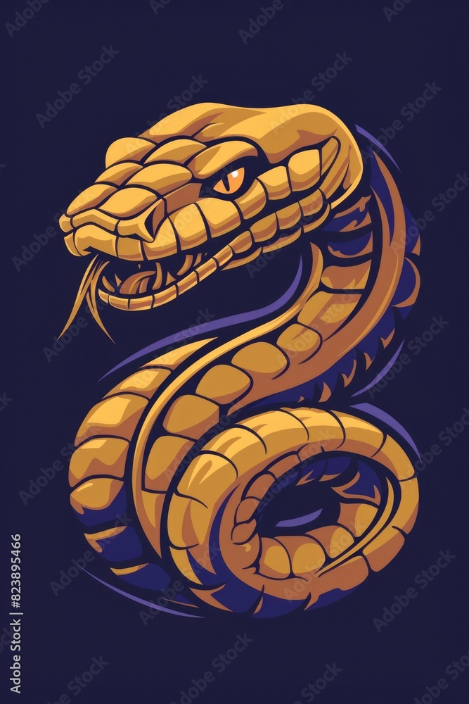 Poster a snake with its mouth open, perfect for wildlife projects