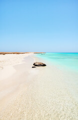 Beautiful sandy beach with turquoise water, Egypt.