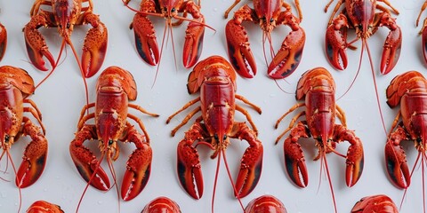 Fresh lobsters on a table, perfect for seafood concept