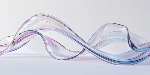 3d glass streamline design element, abstract pipe shaped wave, 3d rendering. .
