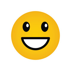 cheerful face emoji yellow color icon vector design illustration template in trendy style