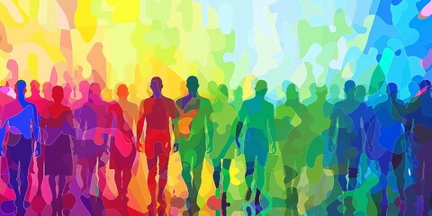 abstract rainbow colored people lgbt pride celebration diversity concept illustration 