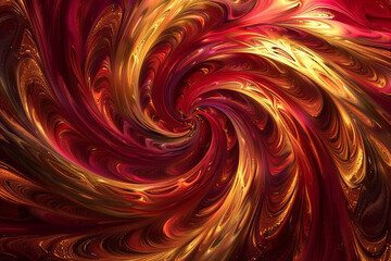 Swirling patterns in rich hues of red and gold, creating a warm, luxurious abstract background,