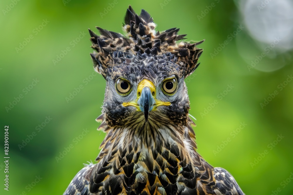 Poster a detailed view of a bird of prey. suitable for nature and wildlife themes
