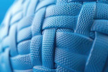 Obraz premium Detailed shot of a blue leather ball, suitable for sports and leisure concepts