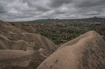 scenic rock formation landscape of cappadocia