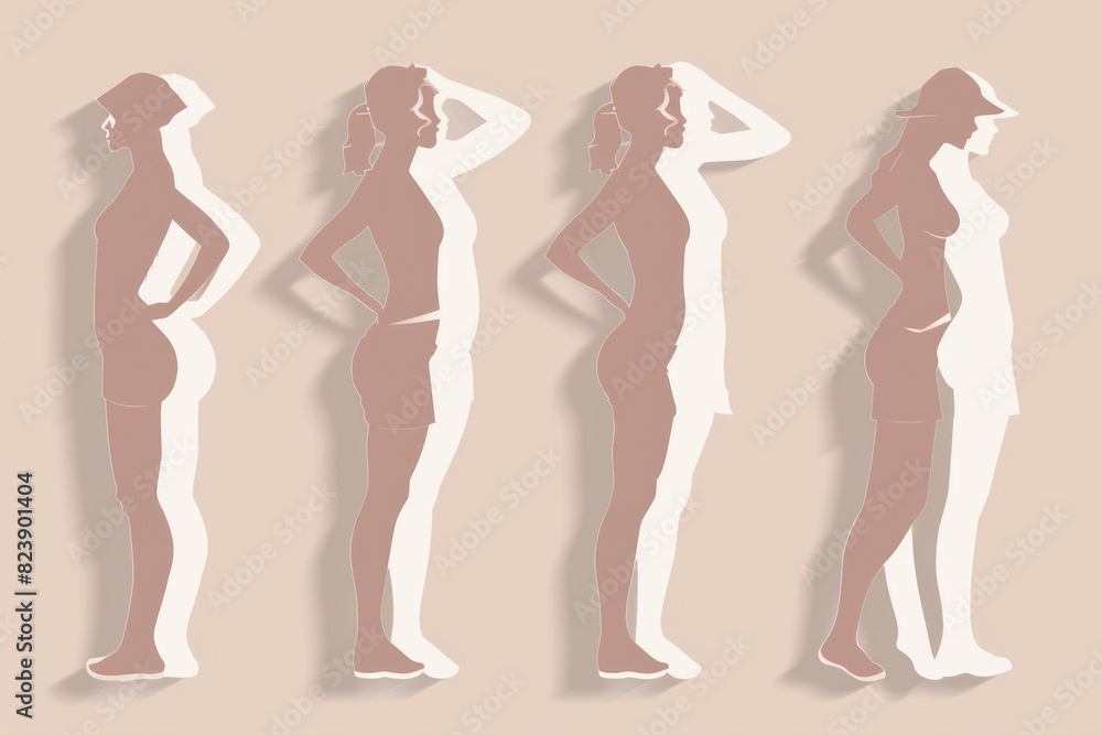 Poster a group of women standing next to each other. ideal for illustrating diversity and unity