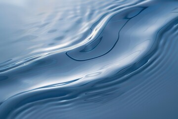 A closeup of the curved water texture on blue paper