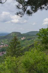 View to the castle Normannstein in the german city called Treffurt