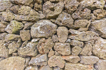 Stone wall on Terceira Island, Azores.