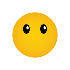 Flat expression emoji face yellow color icon vector design illustration template