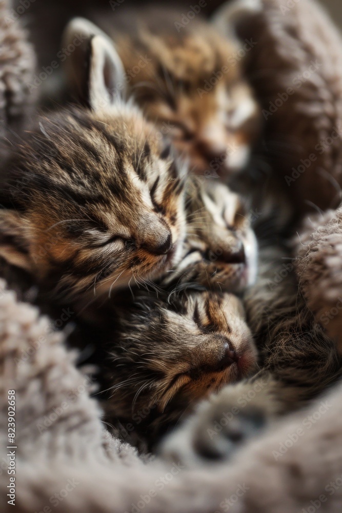Aufkleber adorable pair of kittens napping peacefully. suitable for various projects