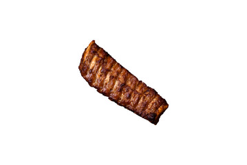 Delicious juicy grilled ribs with honey and mustard sauce