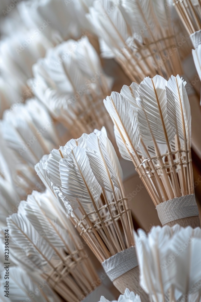 Poster a close up shot of a bunch of white feathers. ideal for backgrounds and textures