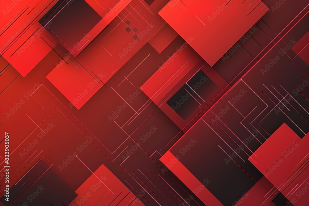 Aufkleber red abstract background with geometric shapes and gradients