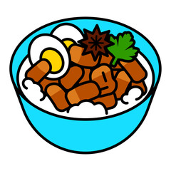 ルーローハンのアイコンイラスト