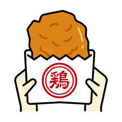 フライドチキンのアイコンイラスト