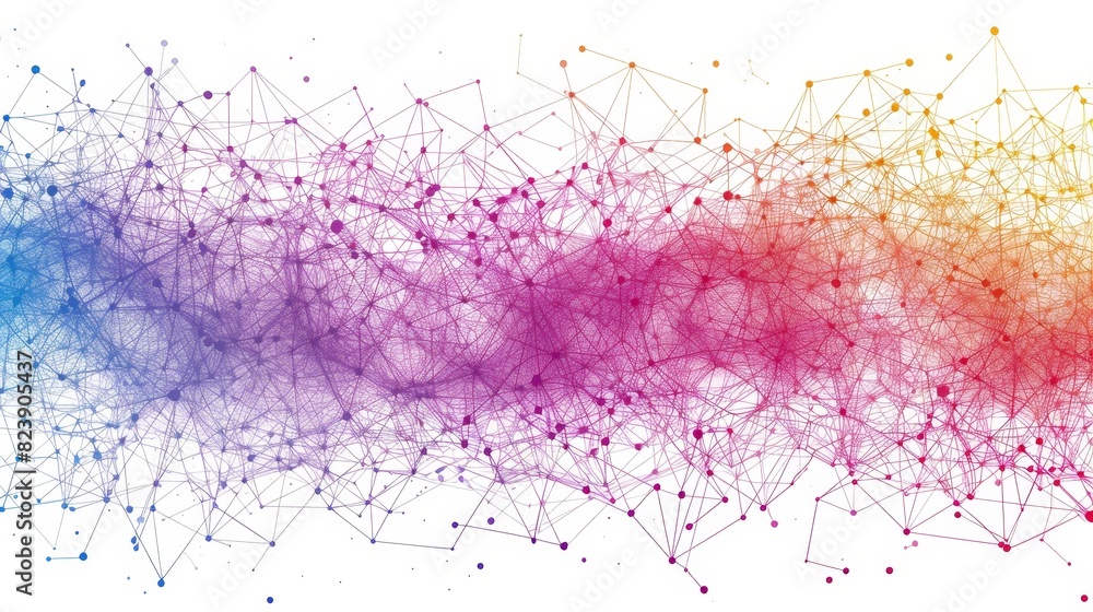 Aufkleber abstract network connections on white background - abstract composition of a network of connections 