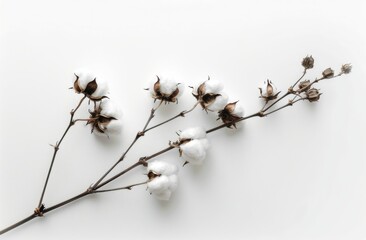 Close Up of Branch With Cotton Flowers