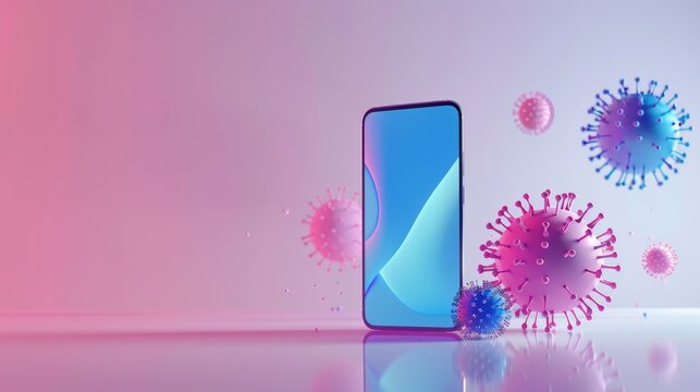 Modern Germ Detection Smartphone App Promotional Poster for Healthcare Design