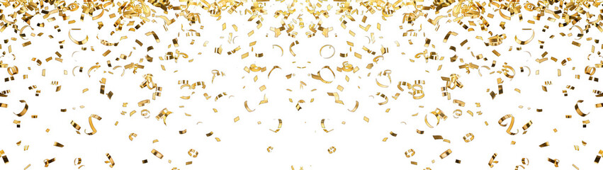 Background with floating confetti isolated on transparent
