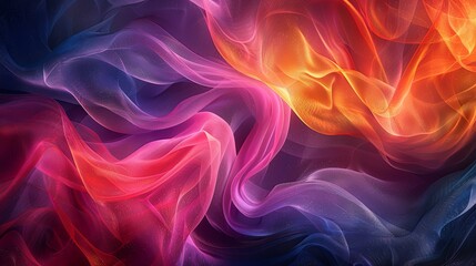 Fototapeta premium Abstract fabric background with vibrant swirling patterns, reminiscent of flowing watercolors, creating a dynamic and artistic look