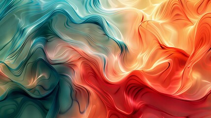 Obraz premium Abstract fabric background with swirling, marbled textures in a mix of soft and bold hues, creating a luxurious and fluid look