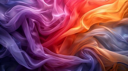 Abstract fabric background with vibrant swirling patterns, reminiscent of flowing watercolors, creating a dynamic and artistic look