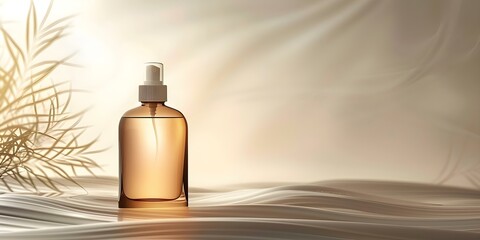 Captivating Image of Stylish Minimalist Shampoo Bottle Showcases Organic Aesthetics and Simplicity. Concept Product Photography, Minimalist Design, Organic Minimalism, Stylish Aesthetics