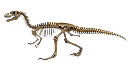 Dinosaur skeleton. Transparent background